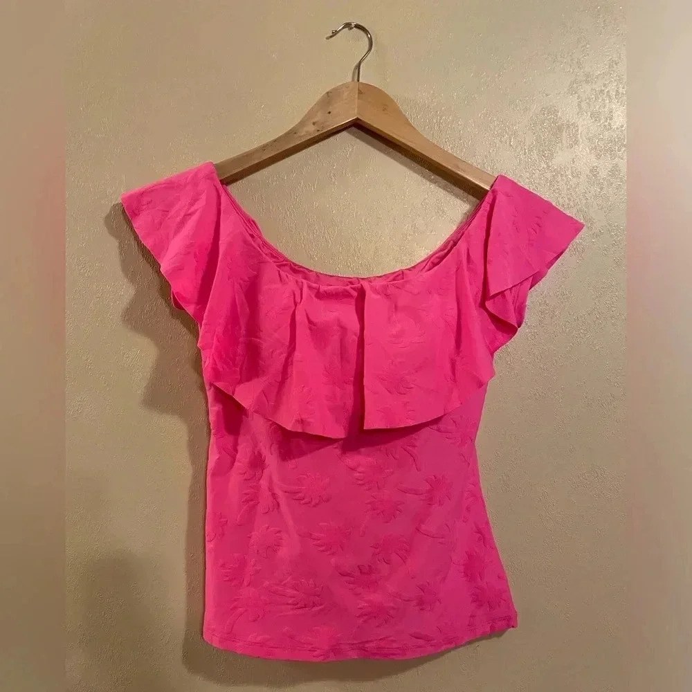 Trina Turk women’s ruffled swim/spa top NEW sz 8
